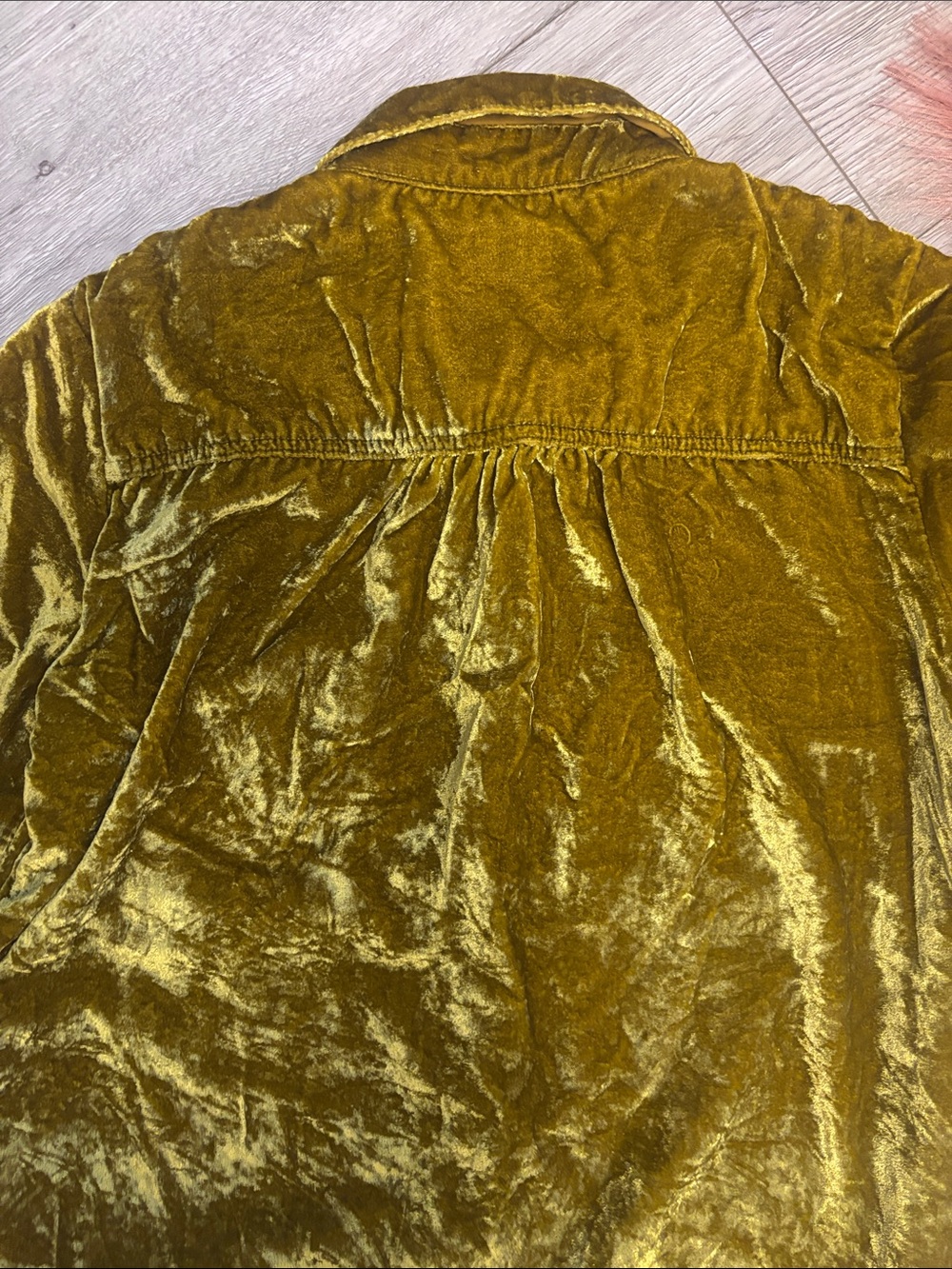 Anthropologie Maeve Crushed Velvet Button Down Shirt Fall Autumn Boho - Picture 9 of 10